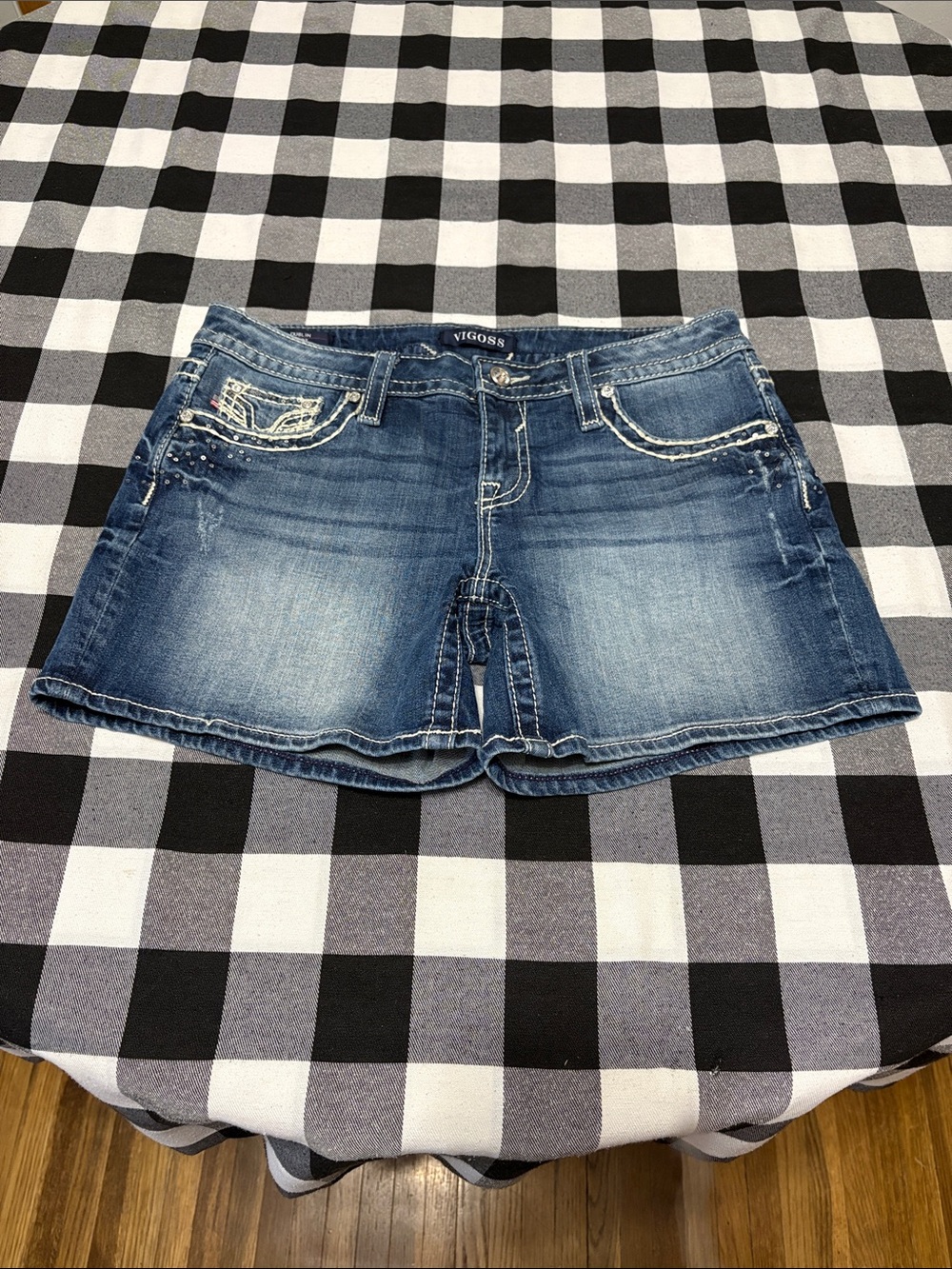Vigoss Dublin Short Heritage Fit Jean Shorts Size 7/8 x 3.5 Stretch 5" uncuffed